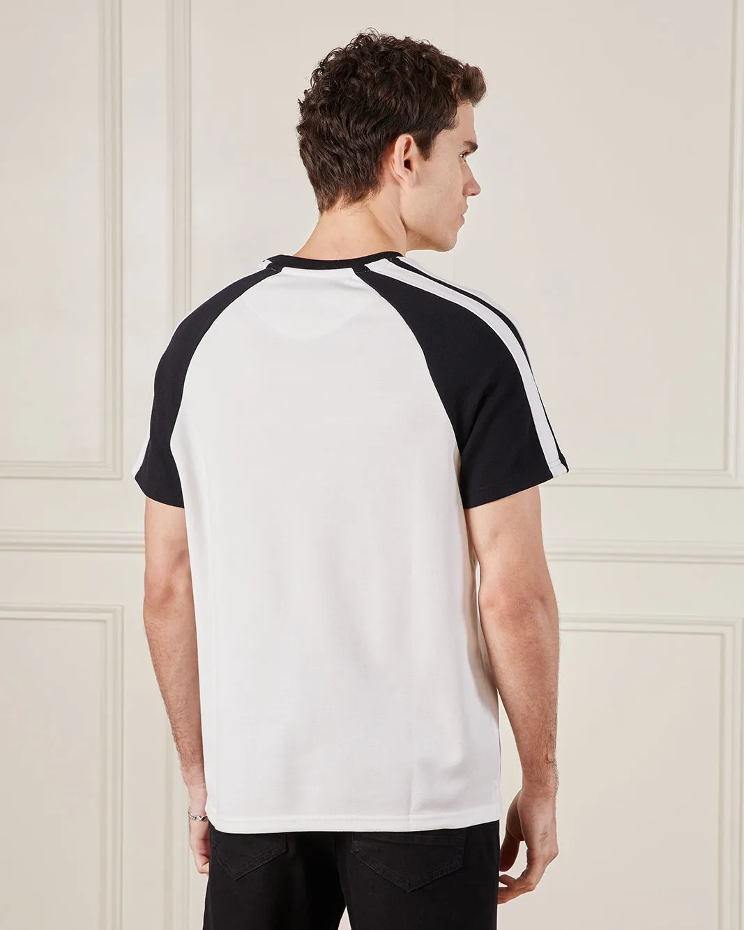 Men White Pique Active T-Shirt sold by Redtag product image thumbnail 3
