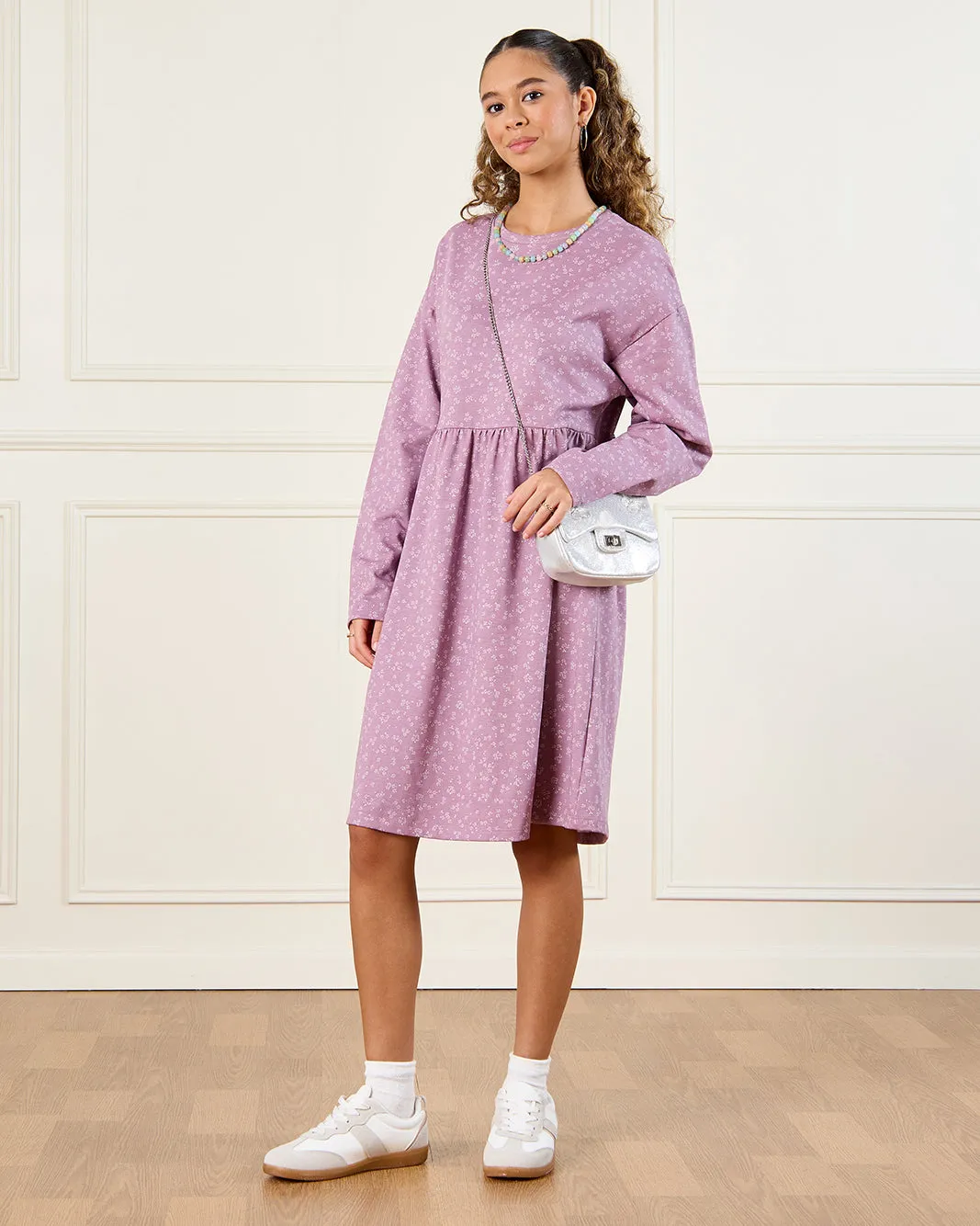 Senior Girls Lilac Basic Knitted Dress sold by Redtag product image thumbnail 2