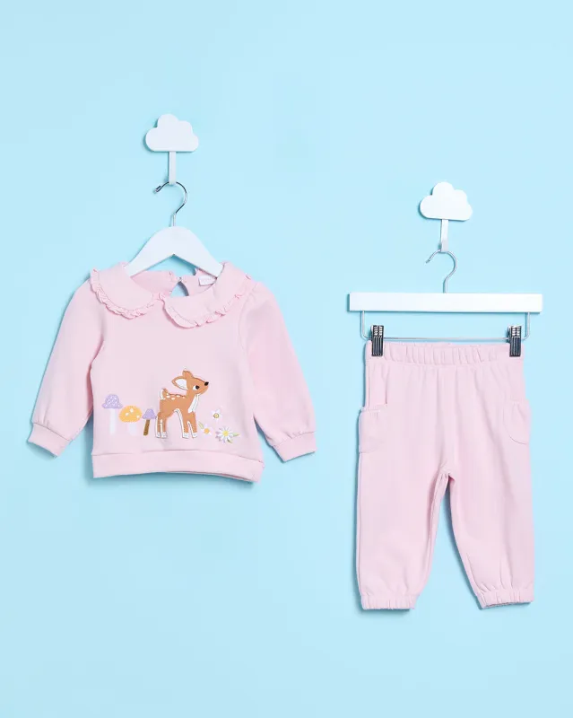 Infant Girls Pink Active Jogging Suit (2 Piece) sold by Redtag