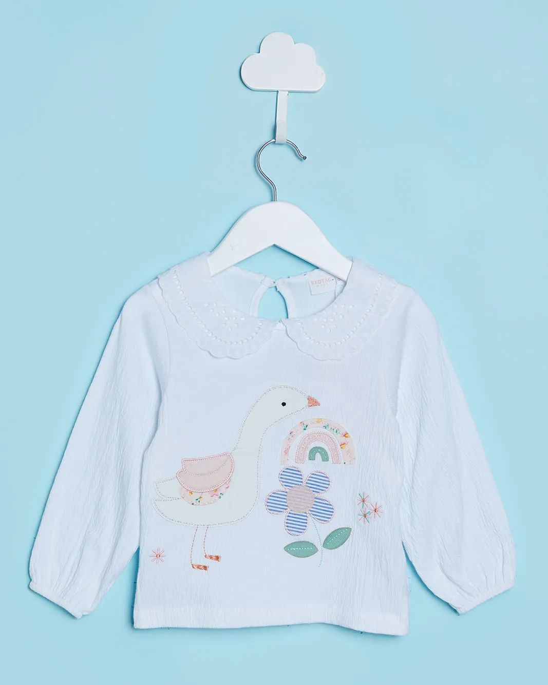 Infant Girls Ivory Embellished Blouse sold by Redtag