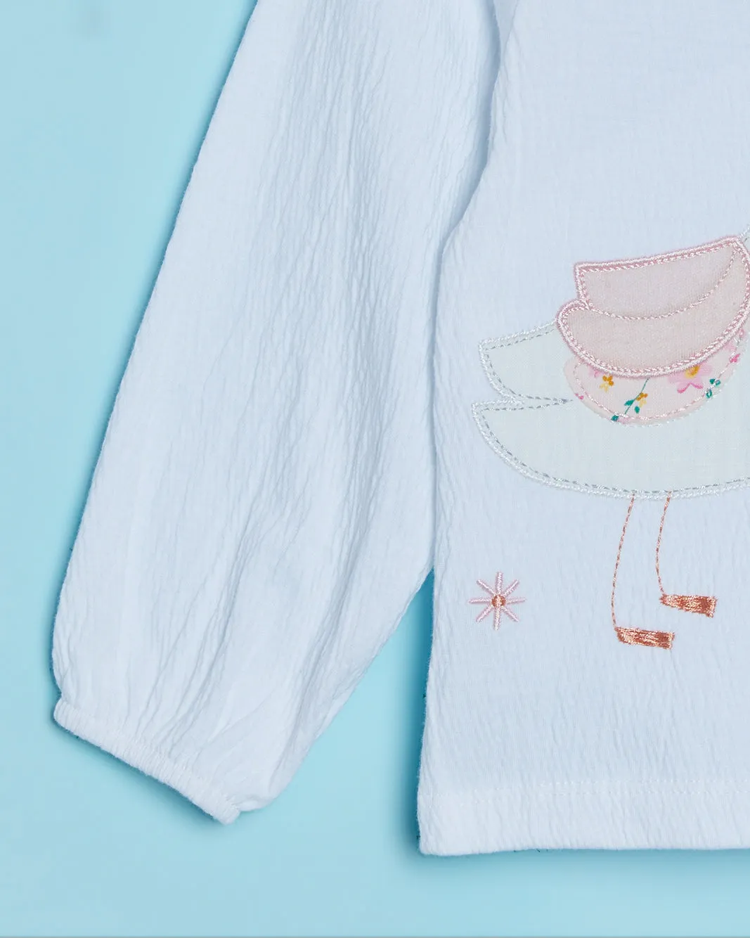 Infant Girls Ivory Embellished Blouse sold by Redtag product image thumbnail 4