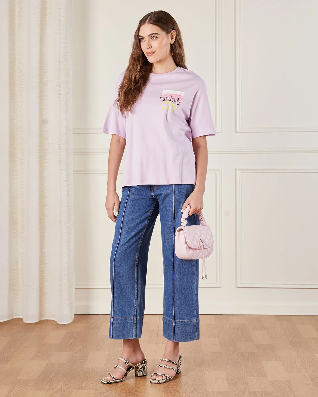 Women Lilac Printed T-Shirt sold by Redtag product image thumbnail 2