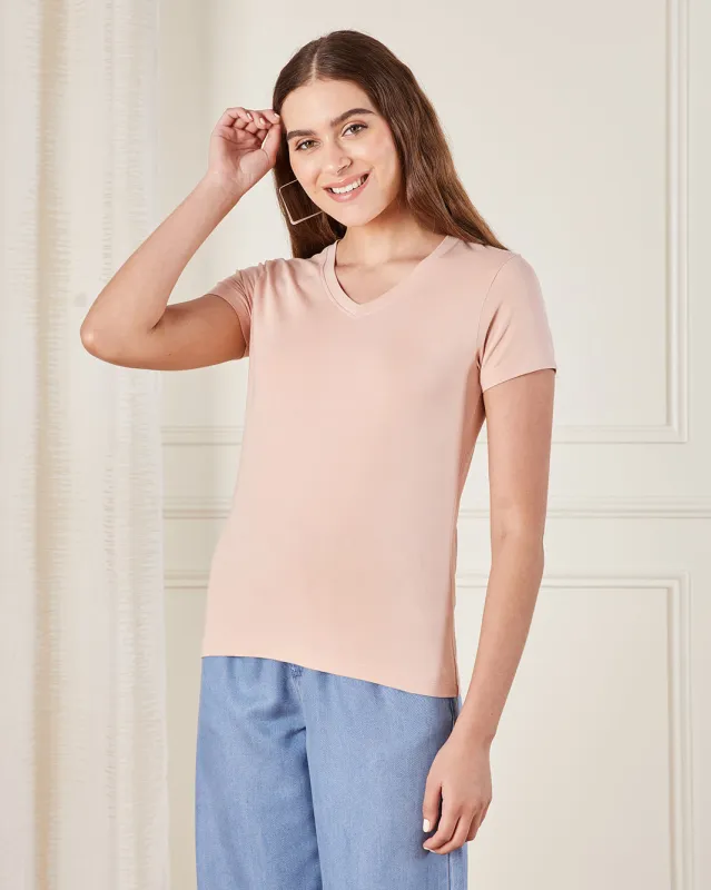 Women Apricot Basic T-Shirt sold by Redtag