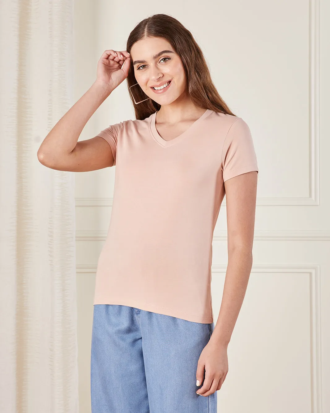 Women Apricot Basic T-Shirt sold by Redtag