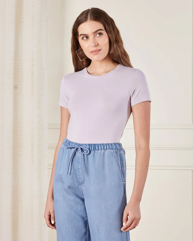 Women Lilac Basic T-Shirt sold by Redtag