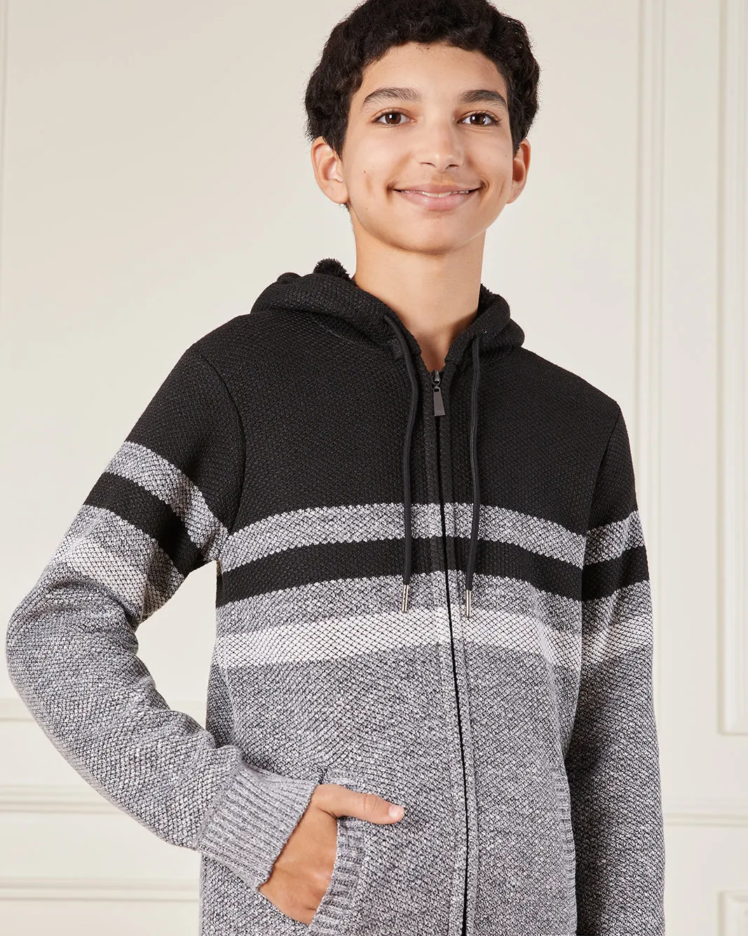 Senior Boys Black Hooded Pullover sold by Redtag product image thumbnail 4