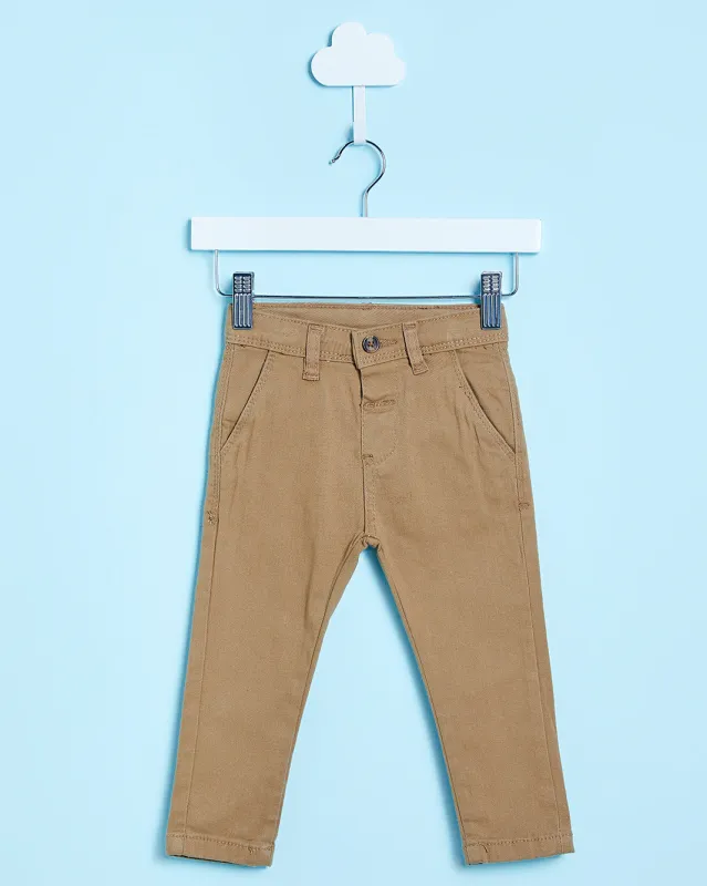 Infant Boys Tan Basic Chino Trousers sold by Redtag