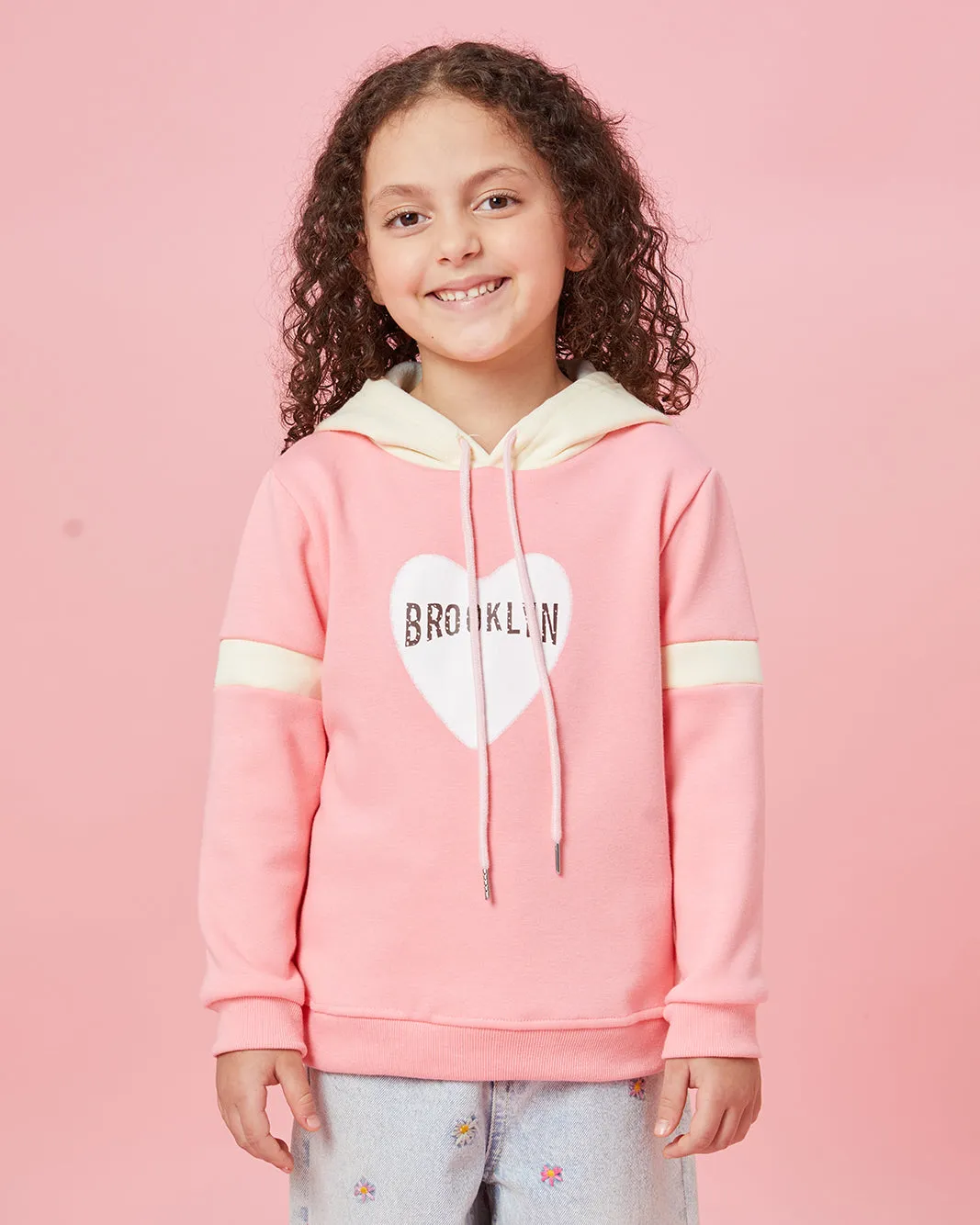 Girls Pink Placement Print Sweatshirt sold by Redtag