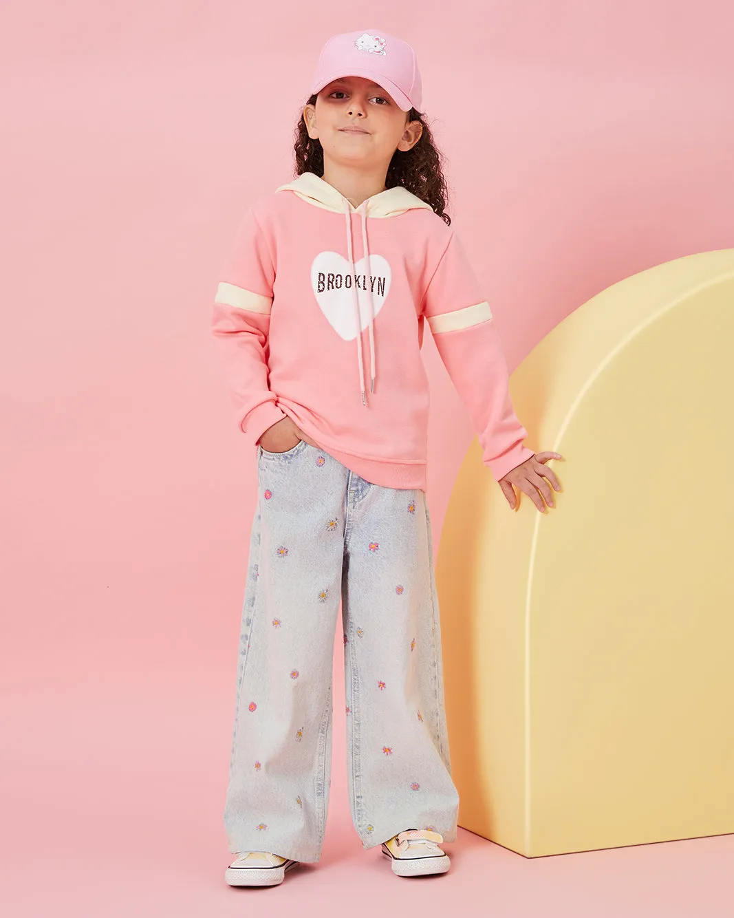 Girls Pink Placement Print Sweatshirt sold by Redtag product image thumbnail 2