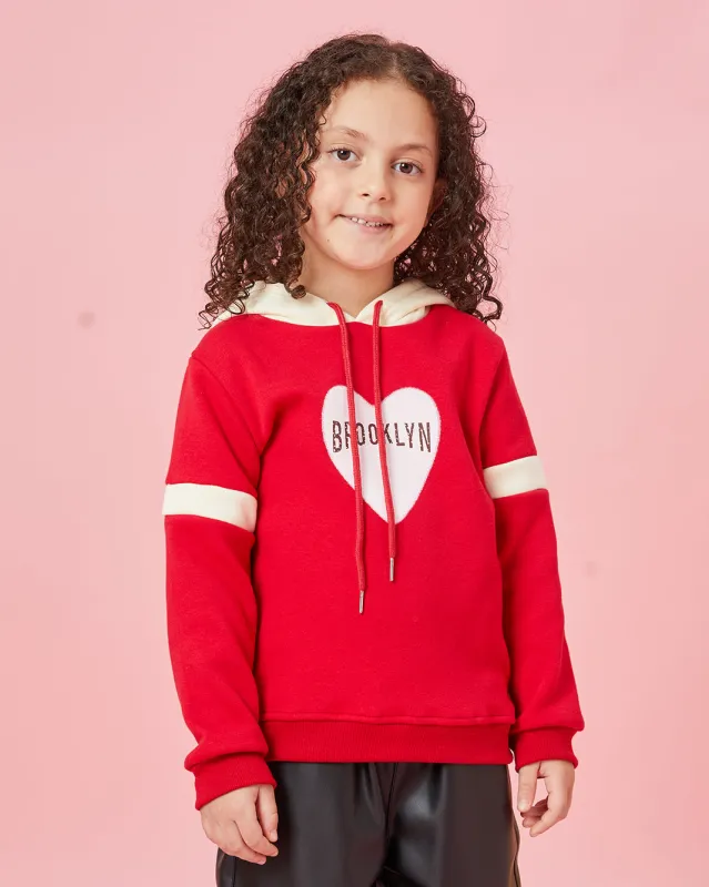 Girls Red Placement Print Sweatshirt sold by Redtag