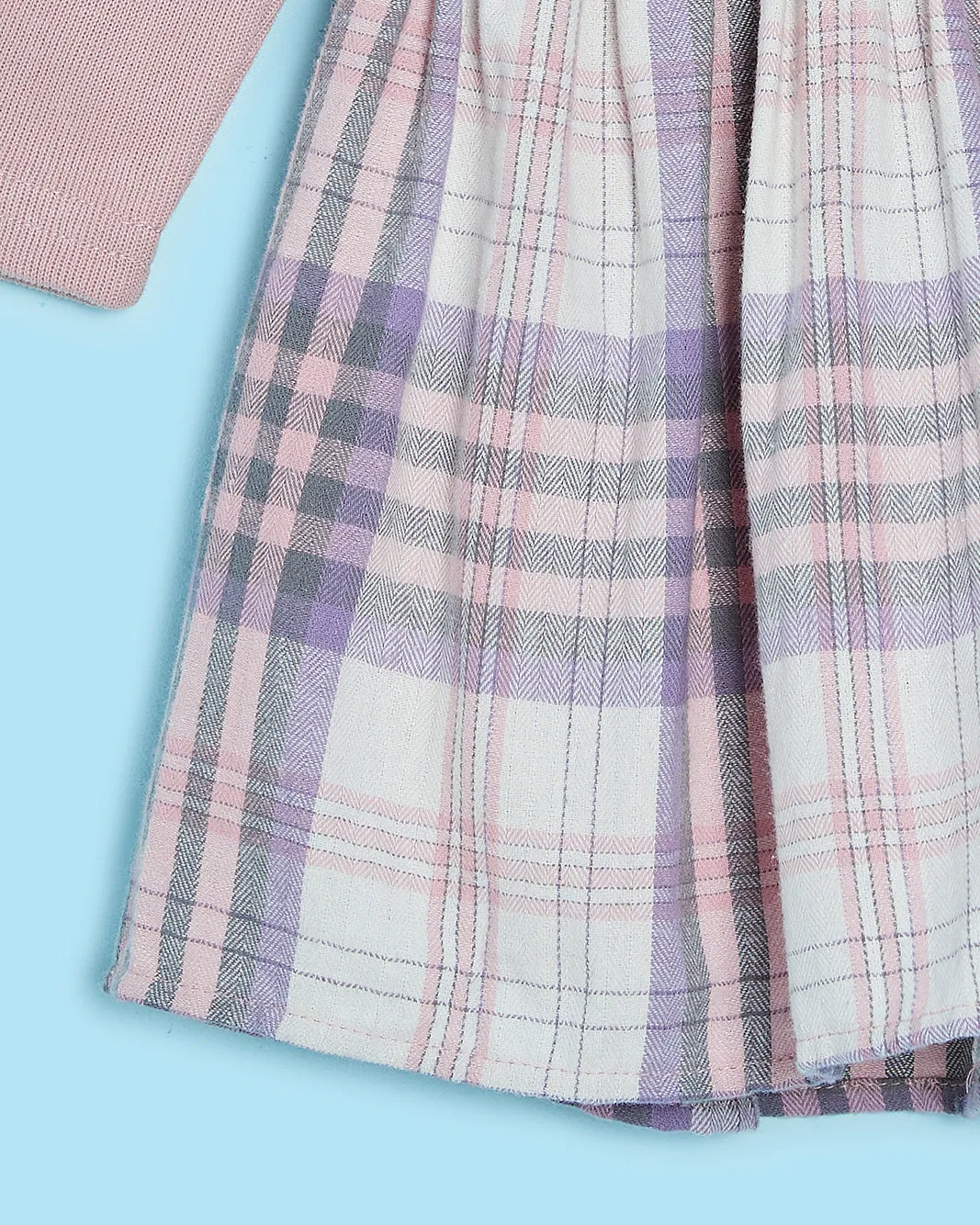 Infant Girls Lilac Checked Dress With Bolero sold by Redtag product image thumbnail 3