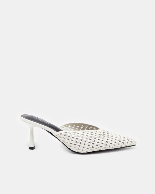 Women White Weaved Mule sold by Redtag