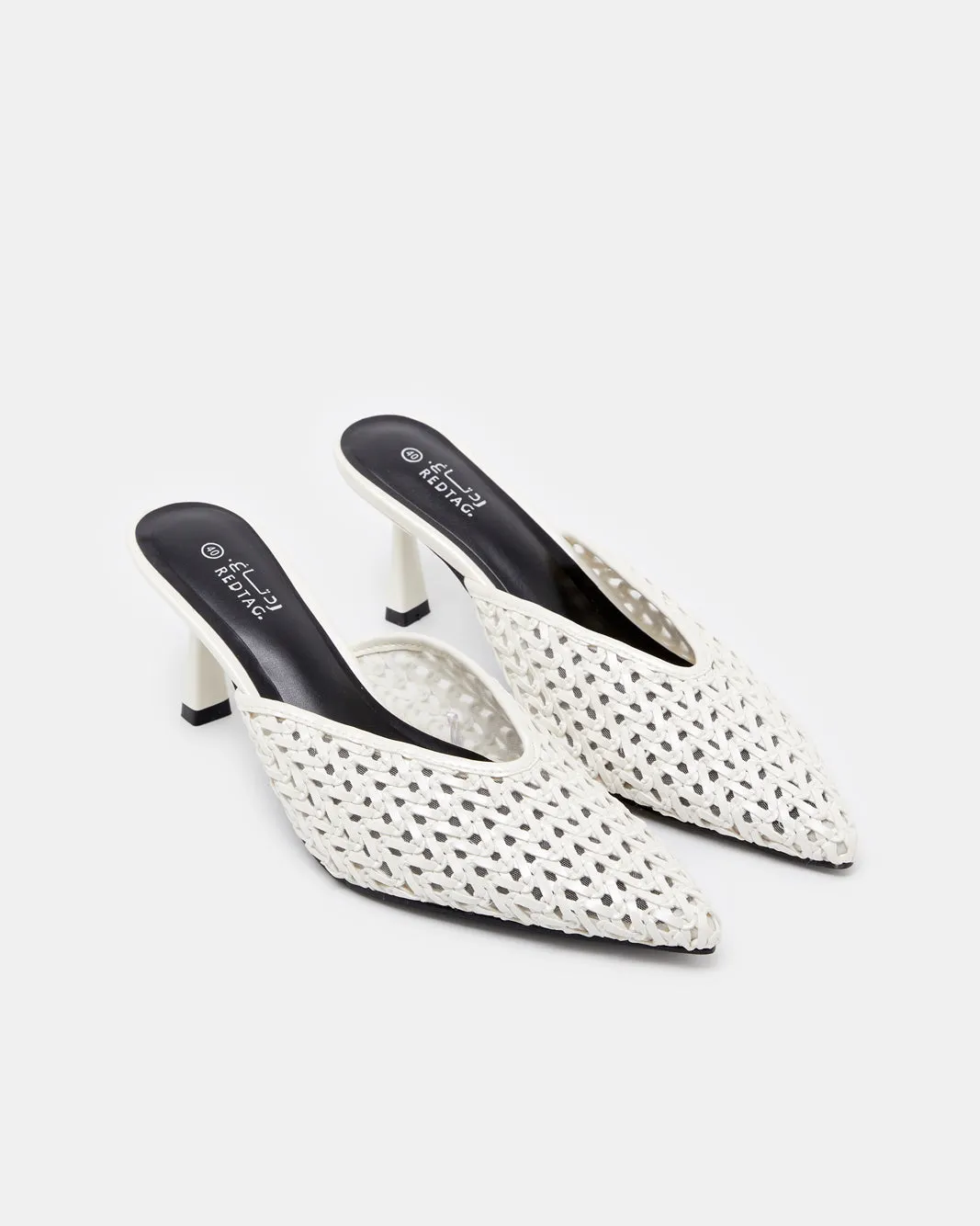 Women White Weaved Mule sold by Redtag product image thumbnail 2