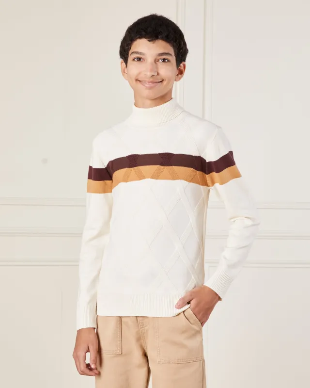 Senior Boys Beige Knitted Sweater sold by Redtag