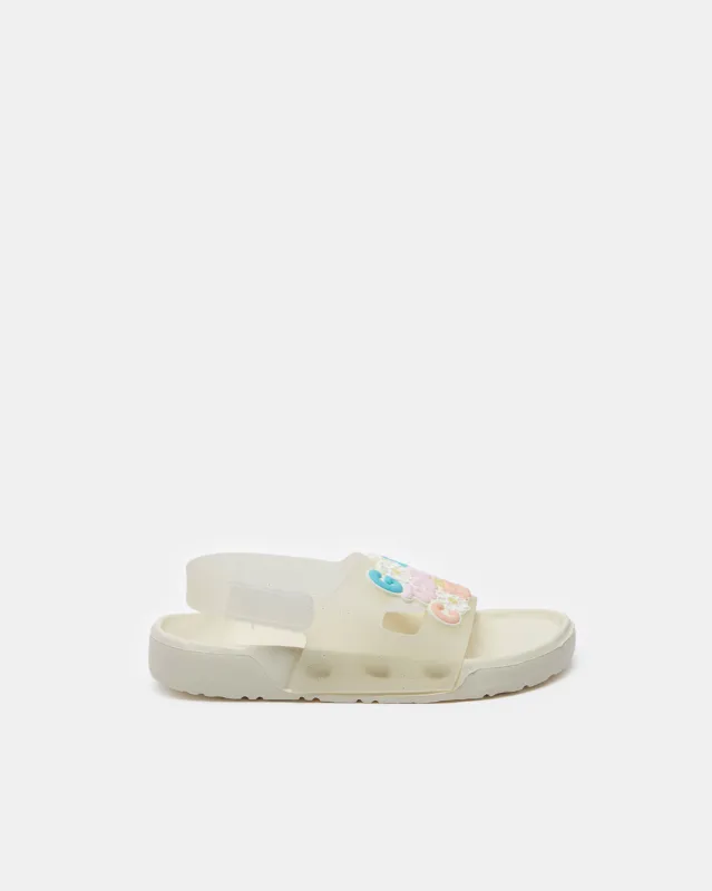 Girls Cream Embellished Slide sold by Redtag