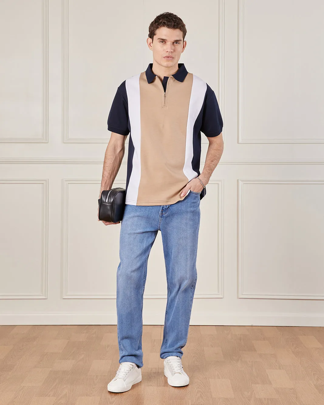 Men Multicolour Colour Block Polo Shirt sold by Redtag product image thumbnail 2