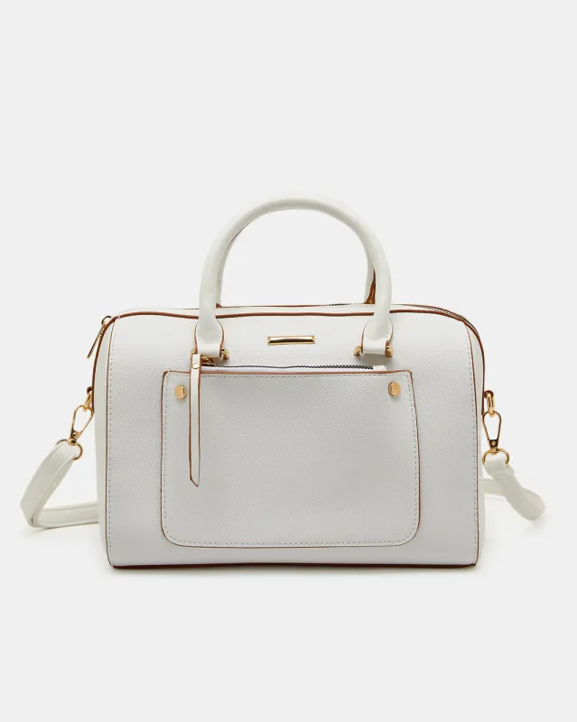 Women White Day Bag With Contrast Edges sold by Redtag