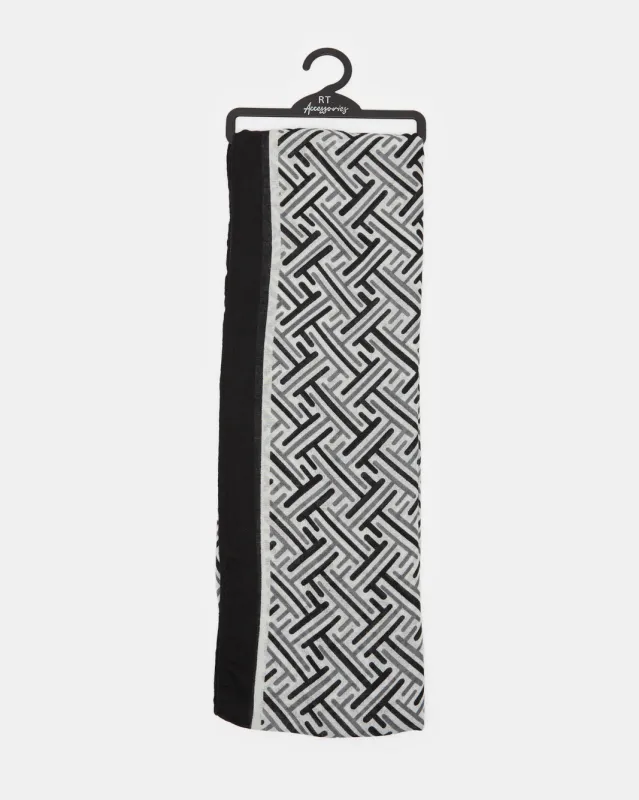 Women Black Printed Scarf sold by Redtag