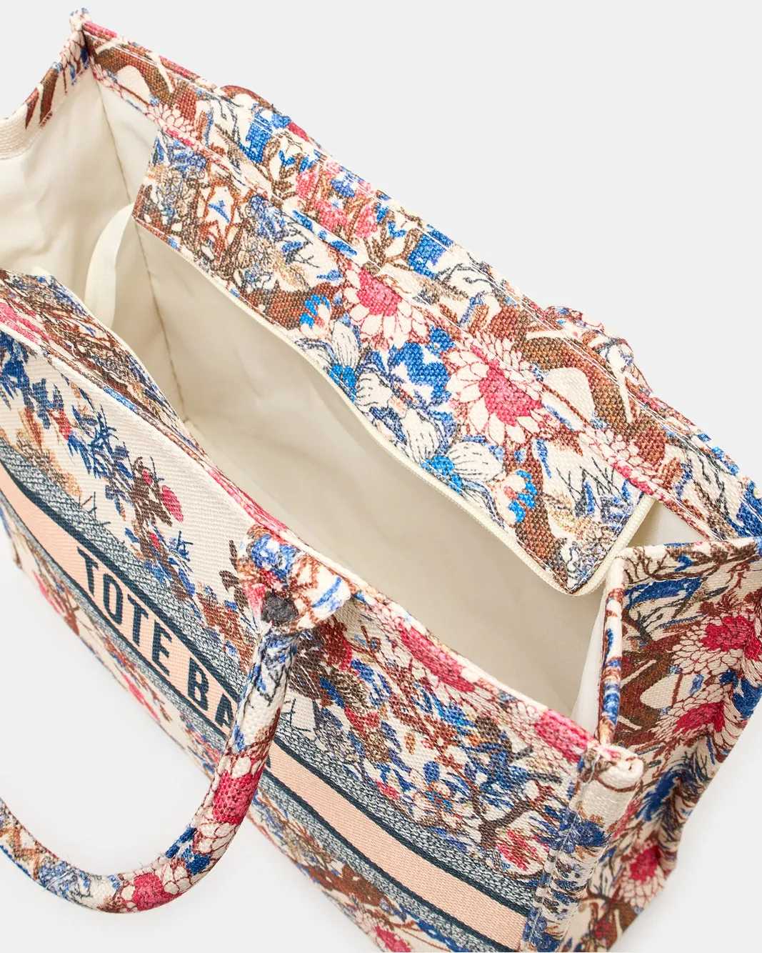 Women Beige Floral Printed Tote Bag sold by Redtag product image thumbnail 4