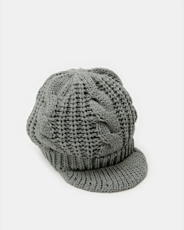 Men Grey Knitted Cap sold by Redtag