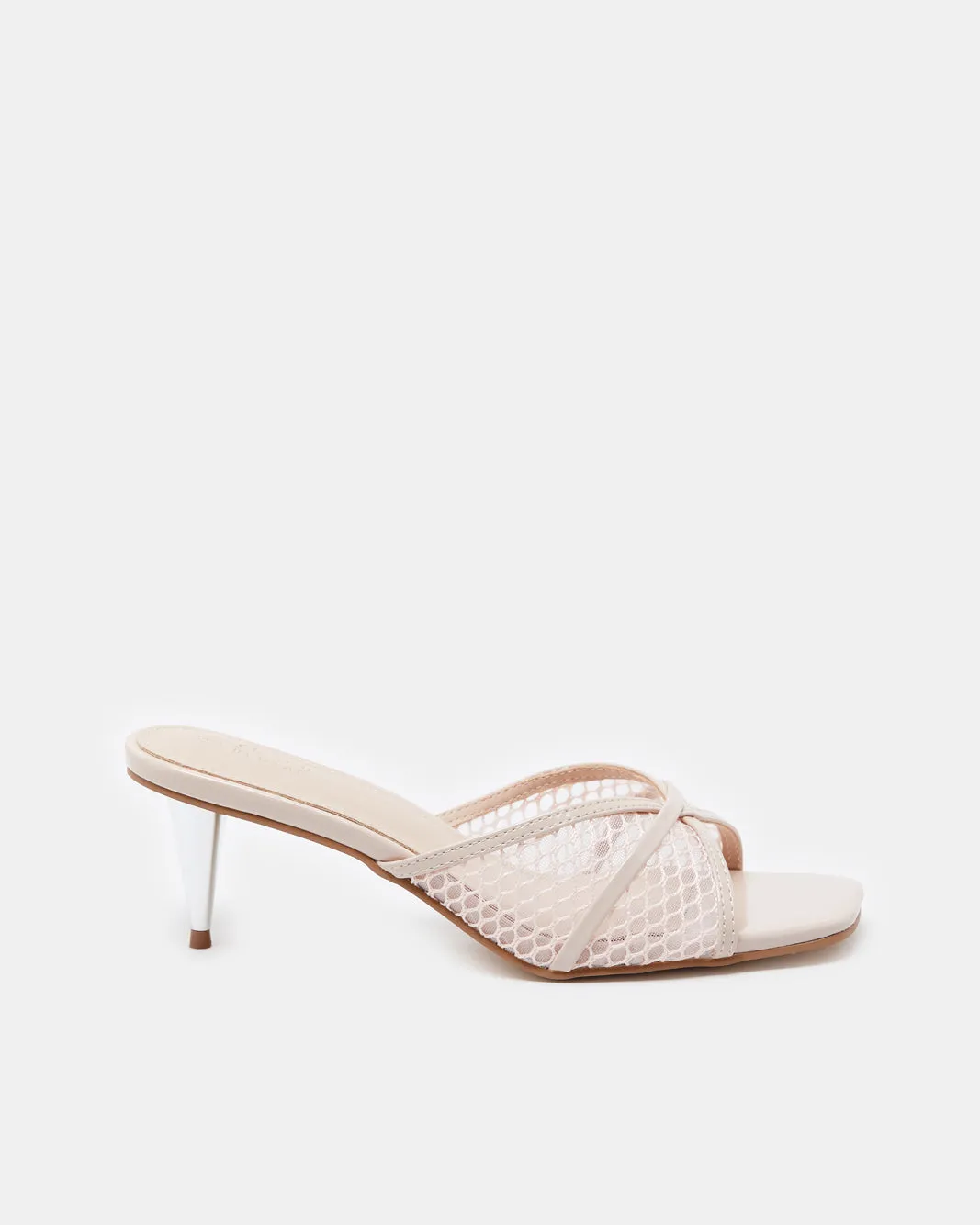 Women Beige Mesh Textured Mule sold by Redtag