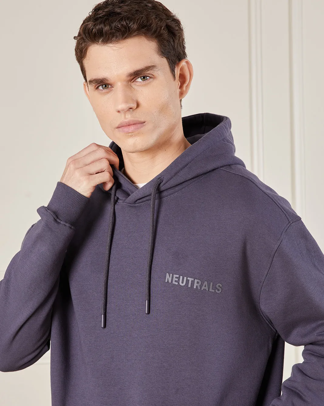 Men Blue Hooded Lounge Sweatshirt sold by Redtag product image thumbnail 4