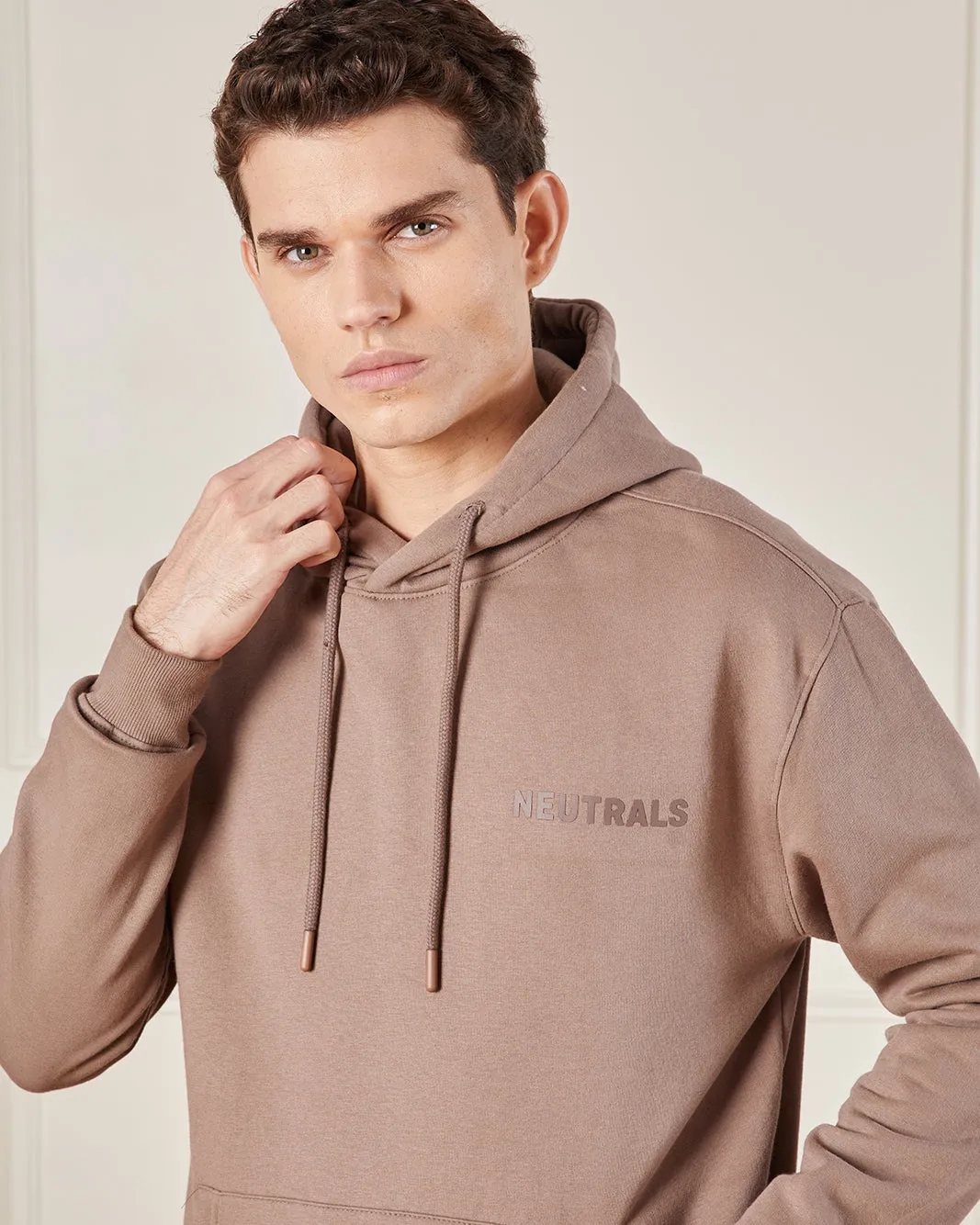 Men Brown Hooded Lounge Sweatshirt sold by Redtag product image thumbnail 4