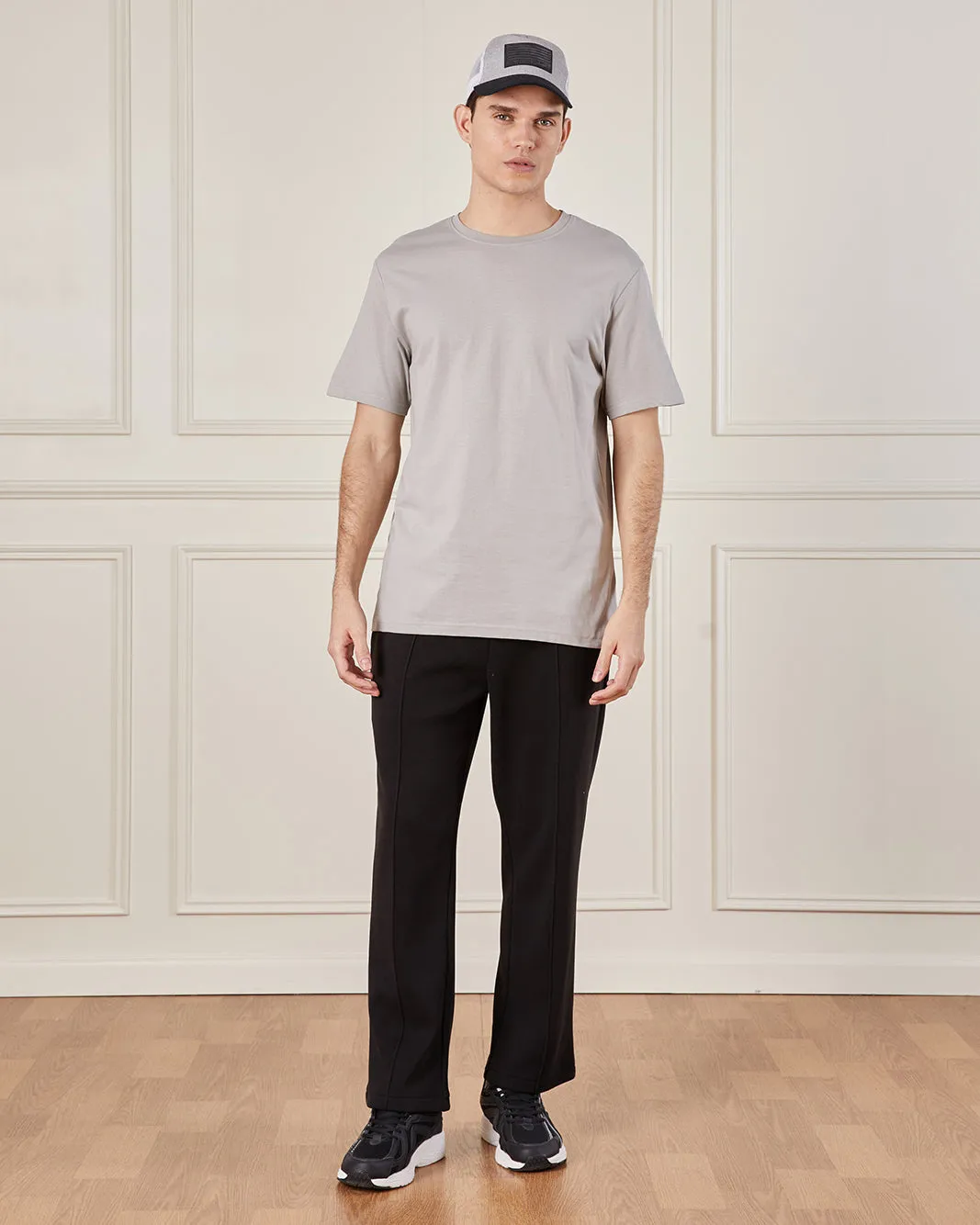 Men Beige Basic Solid T-Shirt sold by Redtag product image thumbnail 2