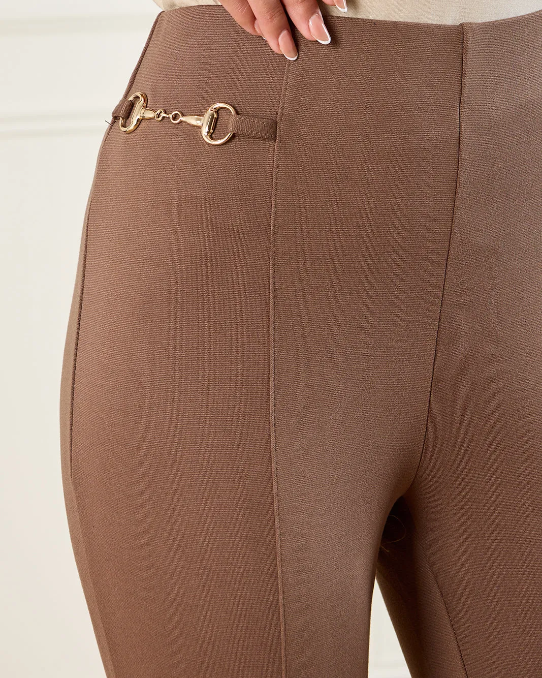 Women Beige Skinny Ponte Legging sold by Redtag product image thumbnail 4