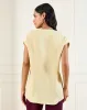 Women Yellow Drop Shoulder Roll Up Sleeve Blouse sold by Redtag