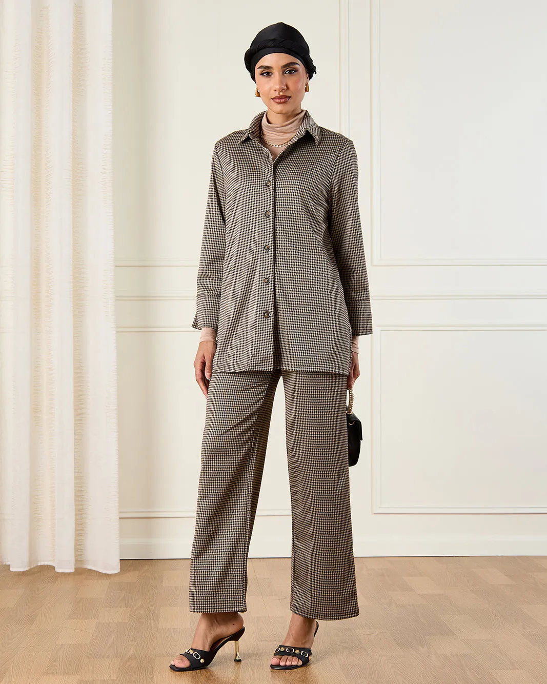 Women Brown Collared Button Front Blouse sold by Redtag product image thumbnail 2