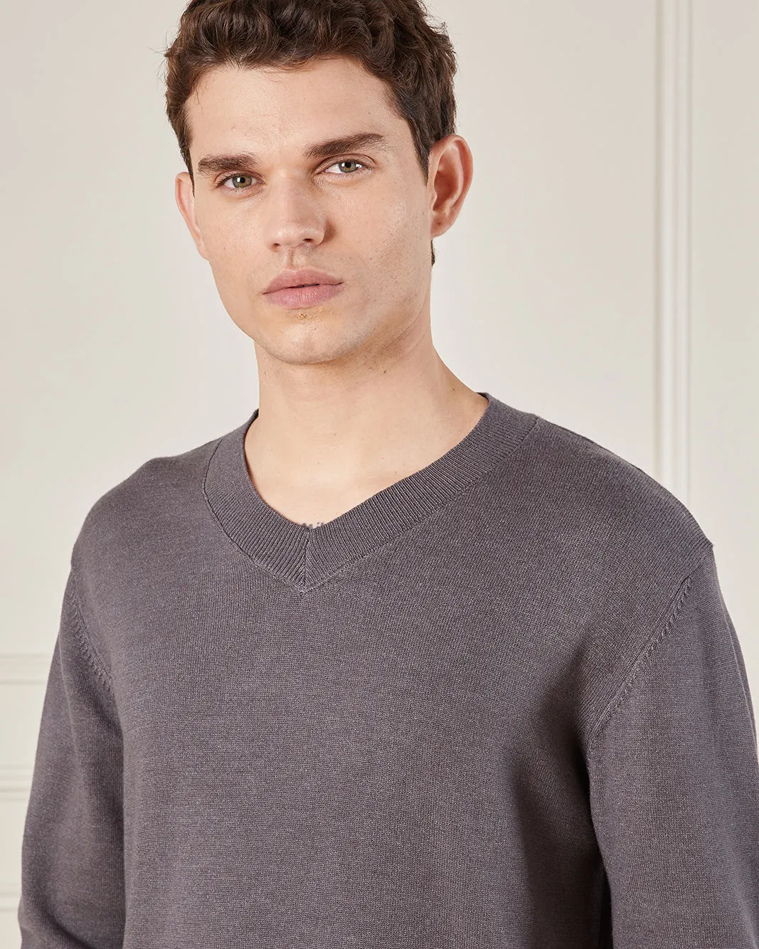 Men Charcoal Solid Sweater sold by Redtag product image thumbnail 4
