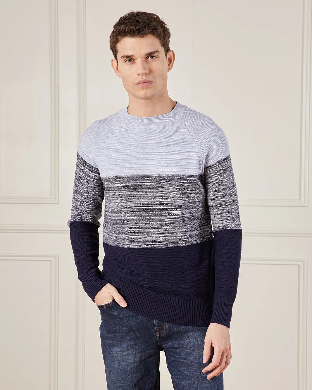 Men Grey Solid Sweater sold by Redtag