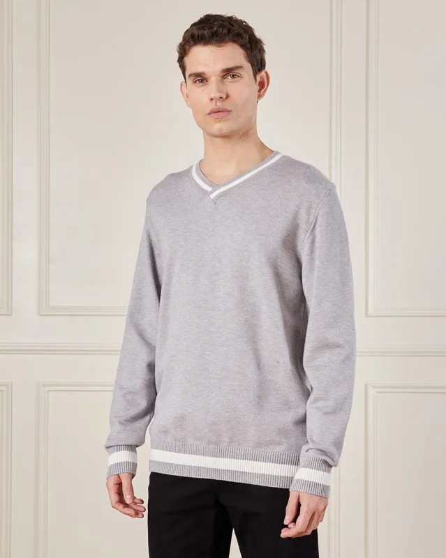 Men Grey Long Sleeved  Sweater sold by Redtag