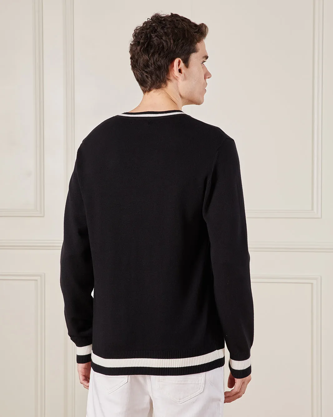 Men Black Solid Sweater sold by Redtag product image thumbnail 3
