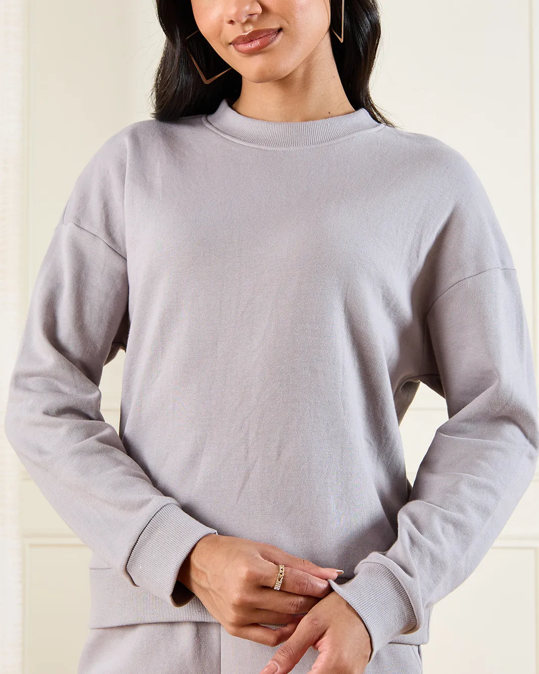 Women Grey Basic Active Sweatshirt sold by Redtag product image thumbnail 4