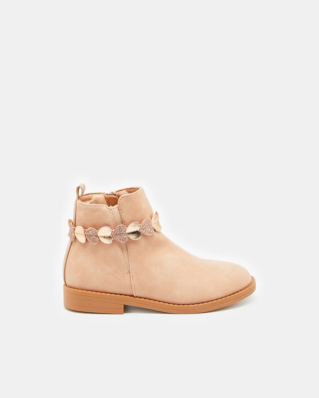 Girls Pink Heart Charm Chelsea Boot sold by Redtag