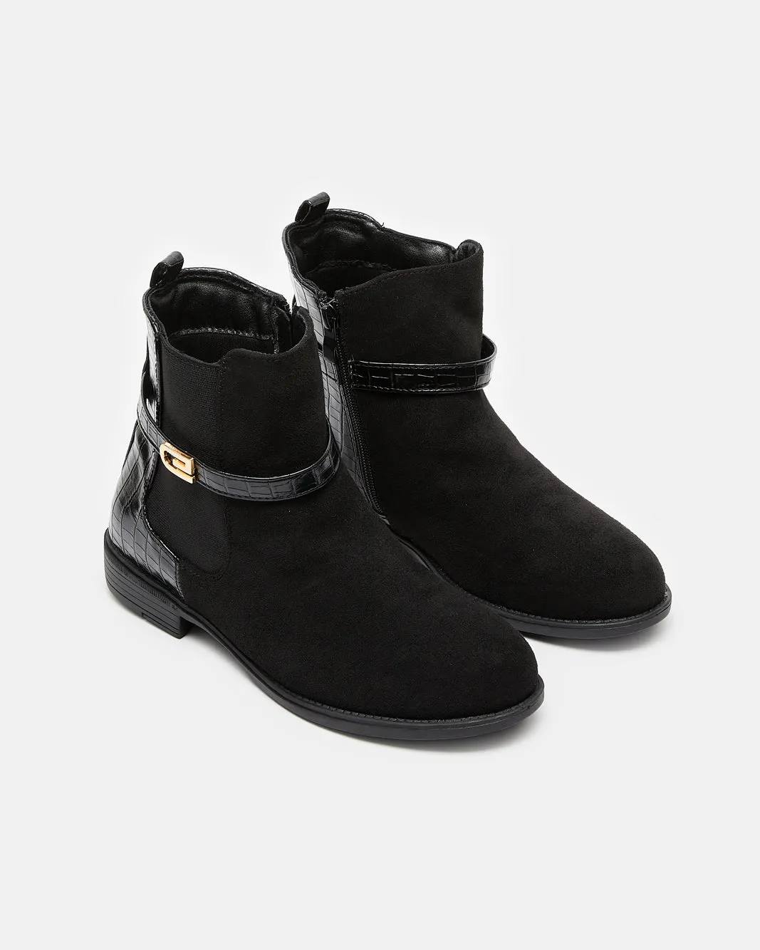 Senior Girls Black Buckle Chelsea Boot sold by Redtag product image thumbnail 2