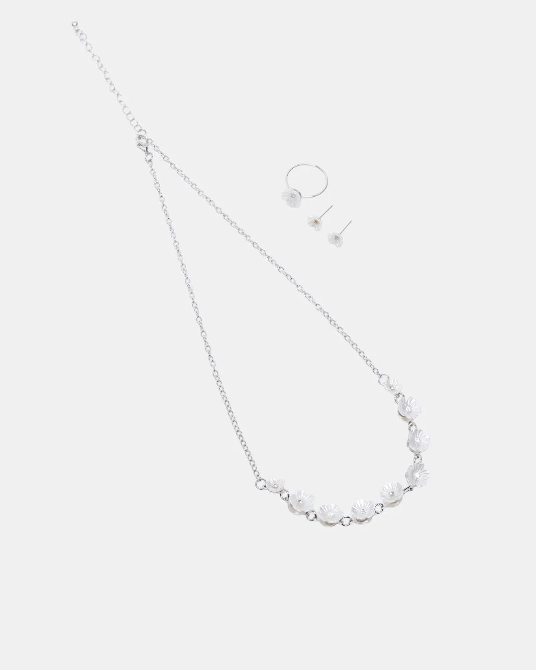 Girls Silver Embellished Necklace Set (3 Piece) sold by Redtag