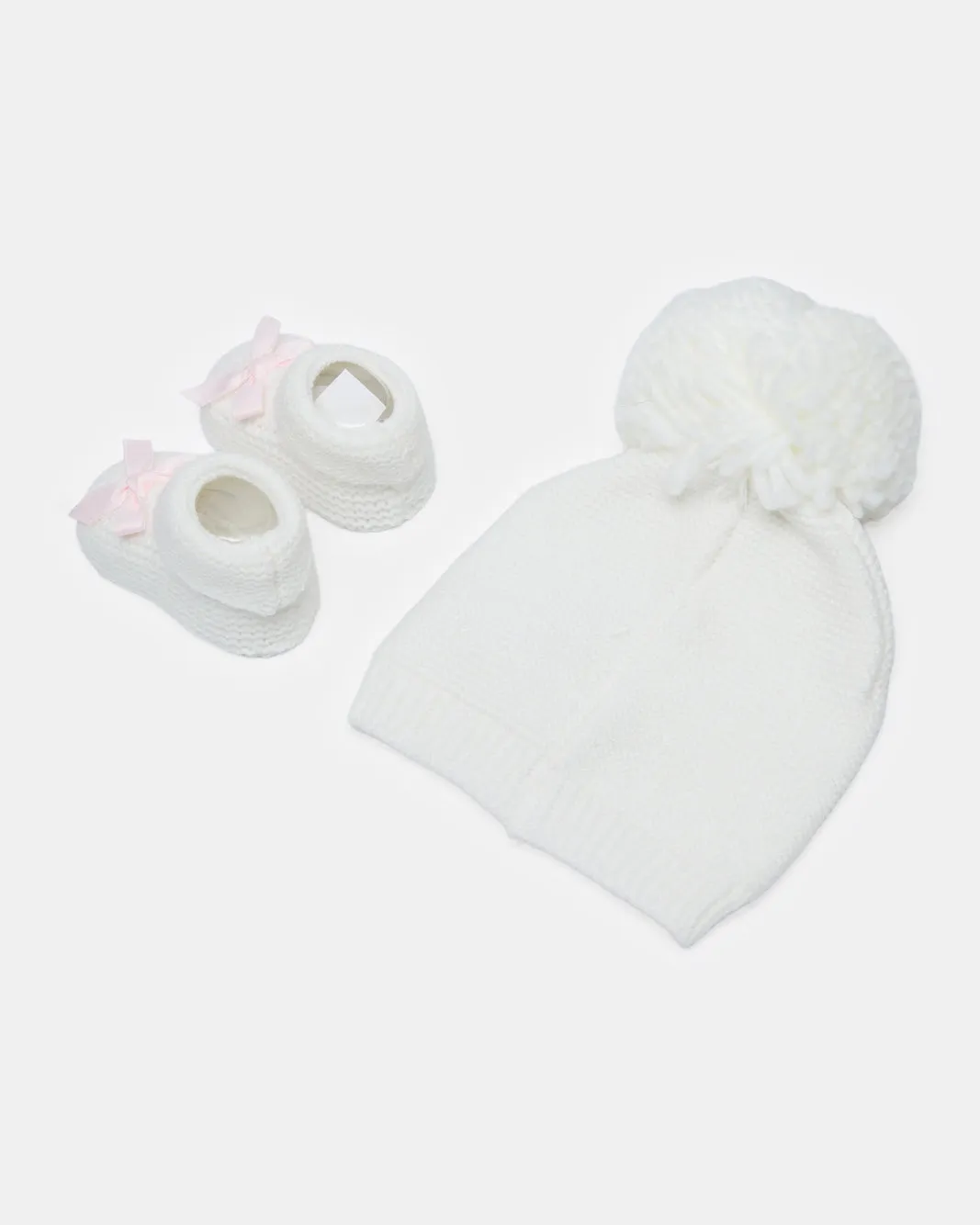 Girls White Knitted Cap Set (2 Piece) sold by Redtag product image thumbnail 4
