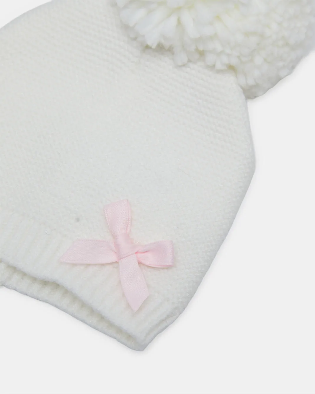 Girls White Knitted Cap Set (2 Piece) sold by Redtag product image thumbnail 2