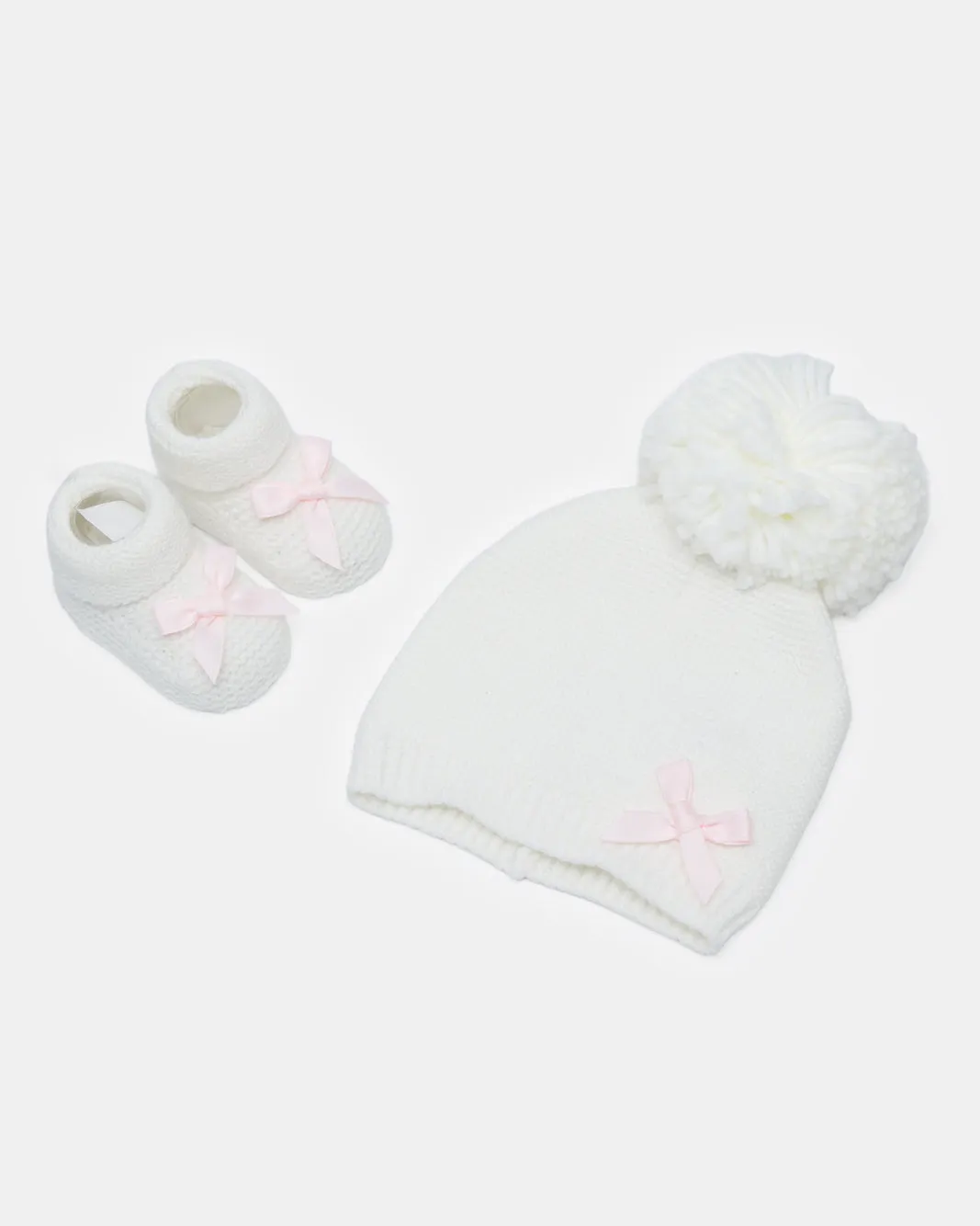 Girls White Knitted Cap Set (2 Piece) sold by Redtag