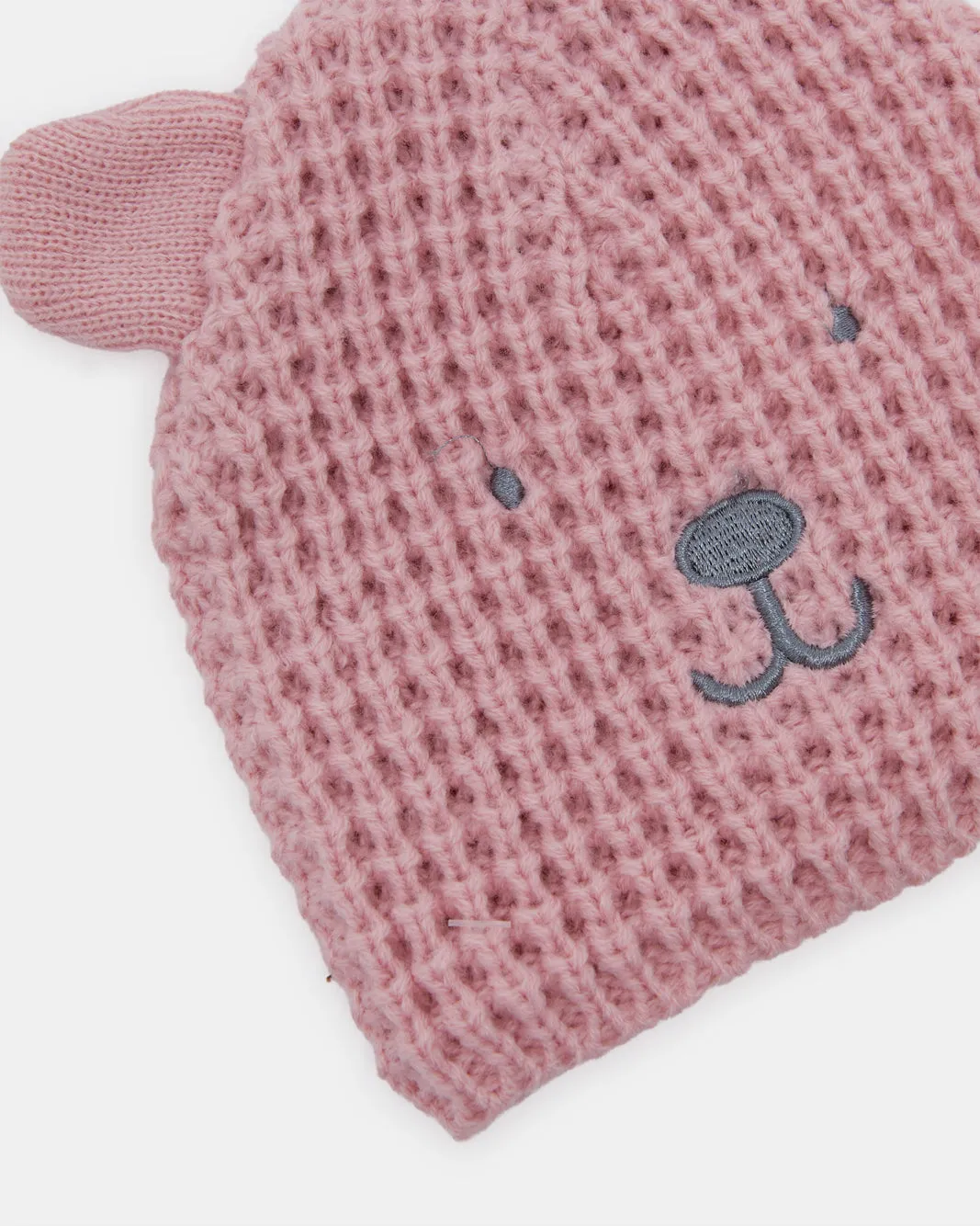 Girls Pink Knitted Cap Set (2 Piece) sold by Redtag product image thumbnail 2