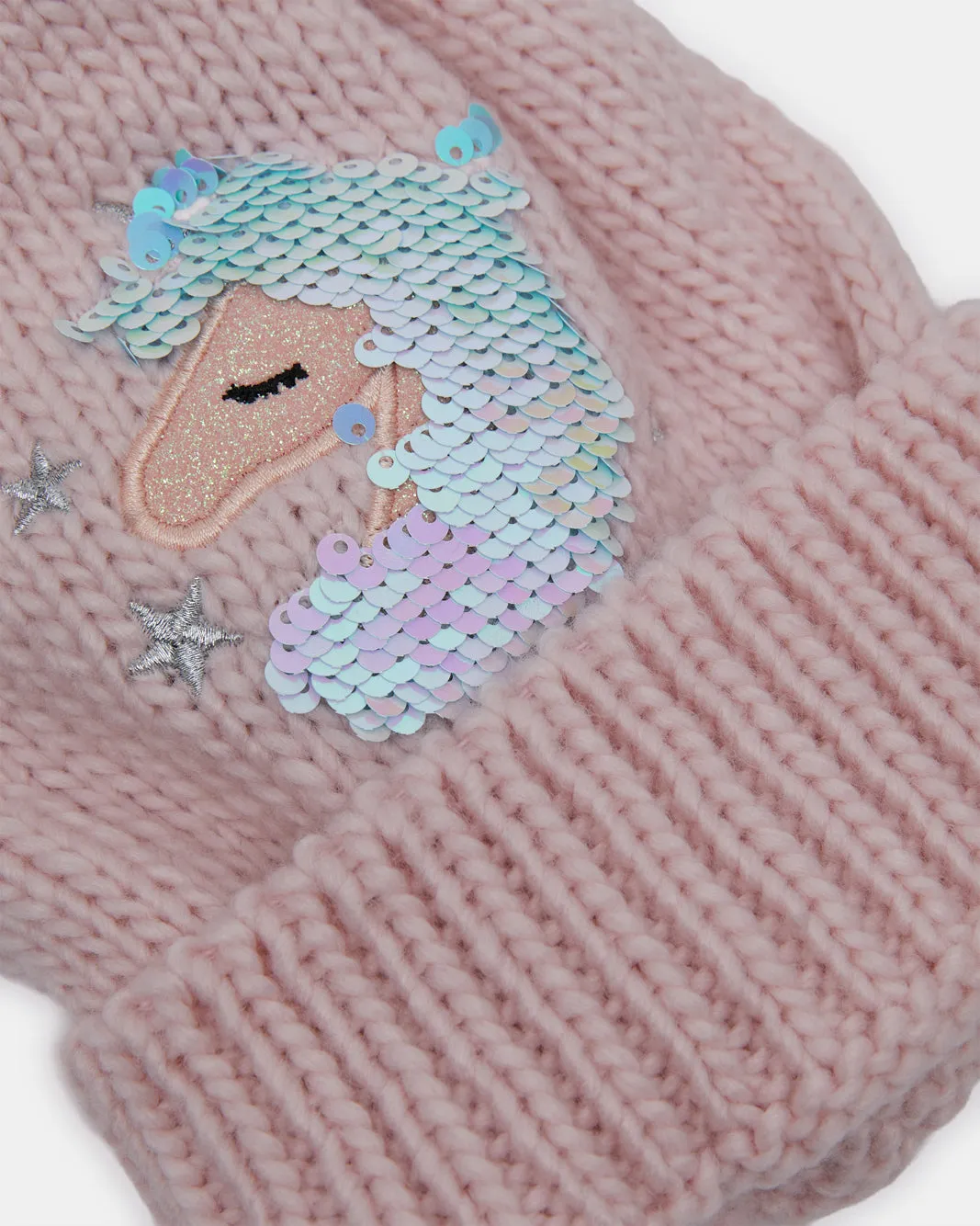 Girls Pink Embellished Knit Cap sold by Redtag product image thumbnail 2
