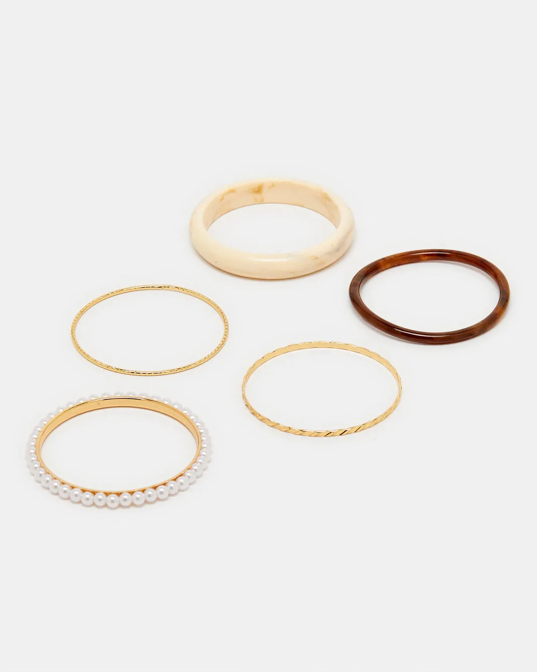 Women Gold Embellished Bangle Set (Pack of 5) sold by Redtag