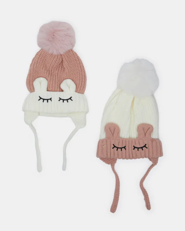 Girls White Knitted Cap Set (2 Piece) sold by Redtag