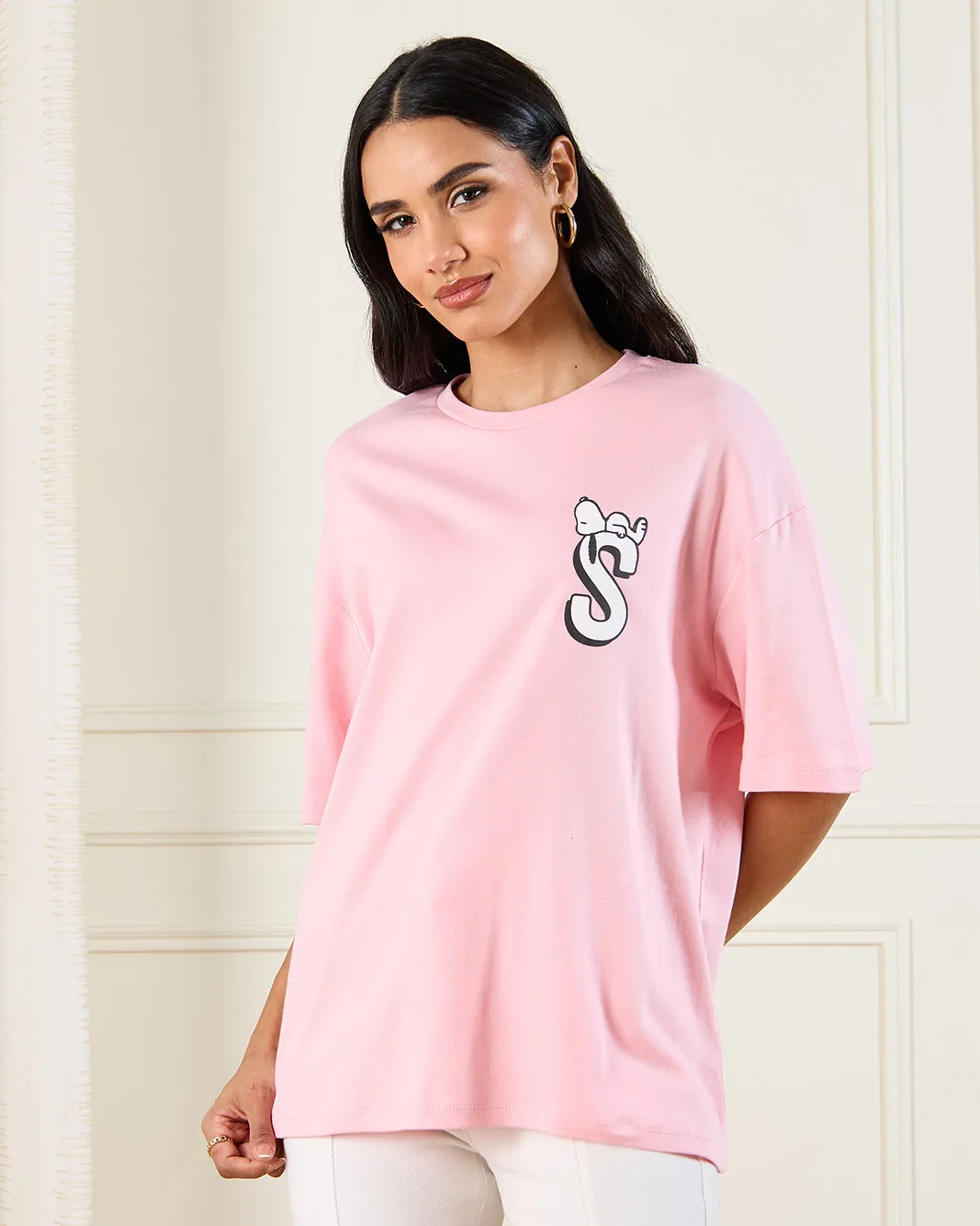 Women Pink Printed Over Sized T-Shirt sold by Redtag product image thumbnail 3