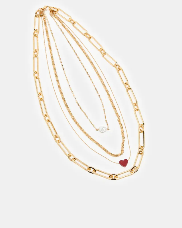 Women Gold Embellished Necklace sold by Redtag
