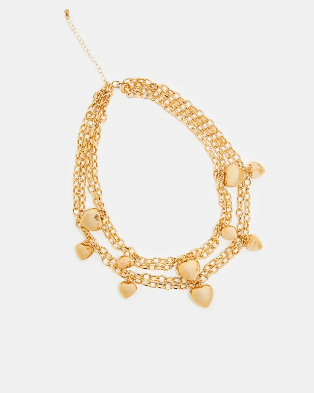 Women Gold Embellished Necklace sold by Redtag