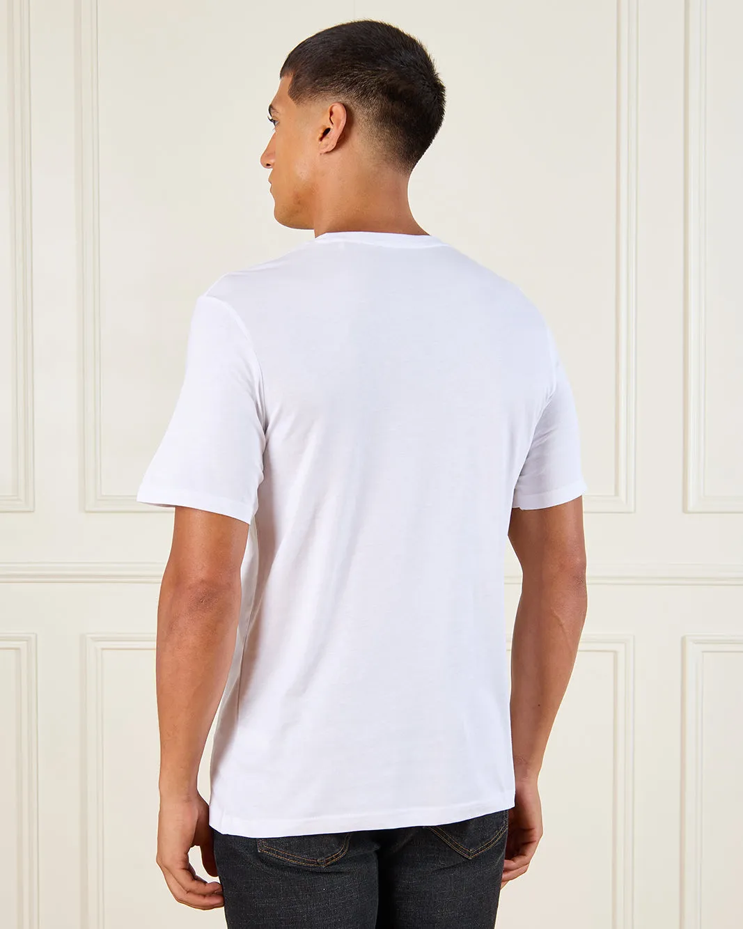 Men White Basic Solid T-Shirt sold by Redtag product image thumbnail 3
